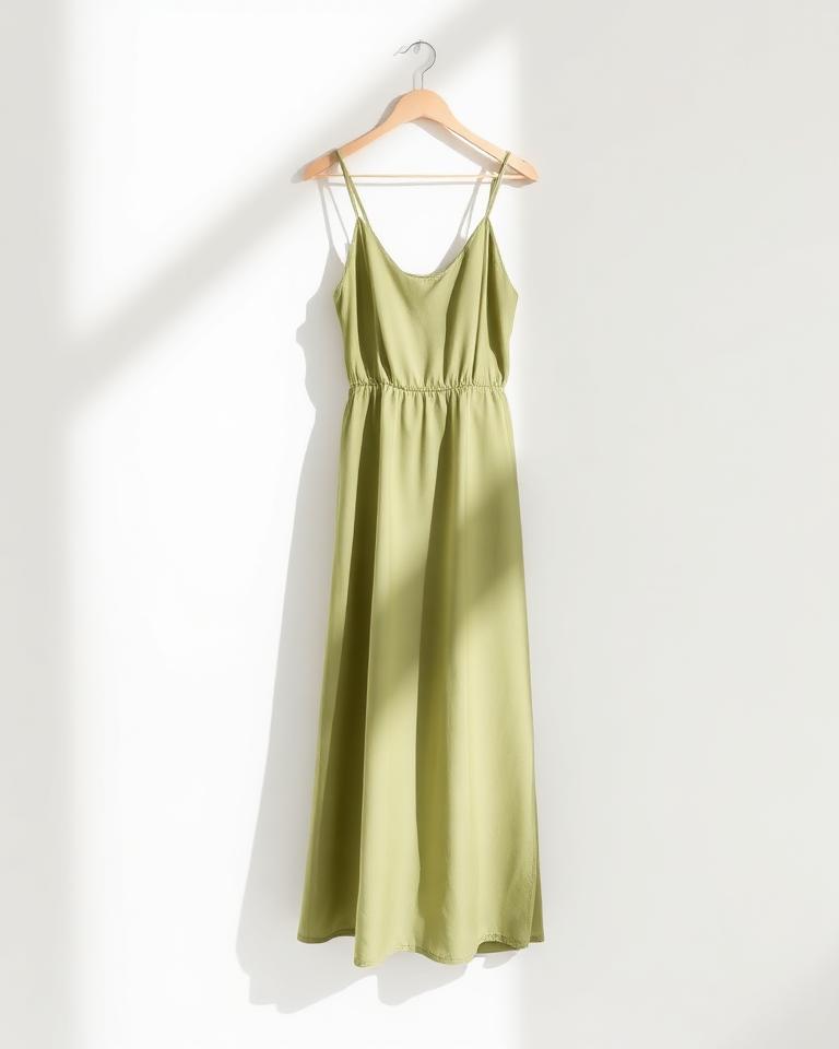Designer label Sequin slip dress, sage