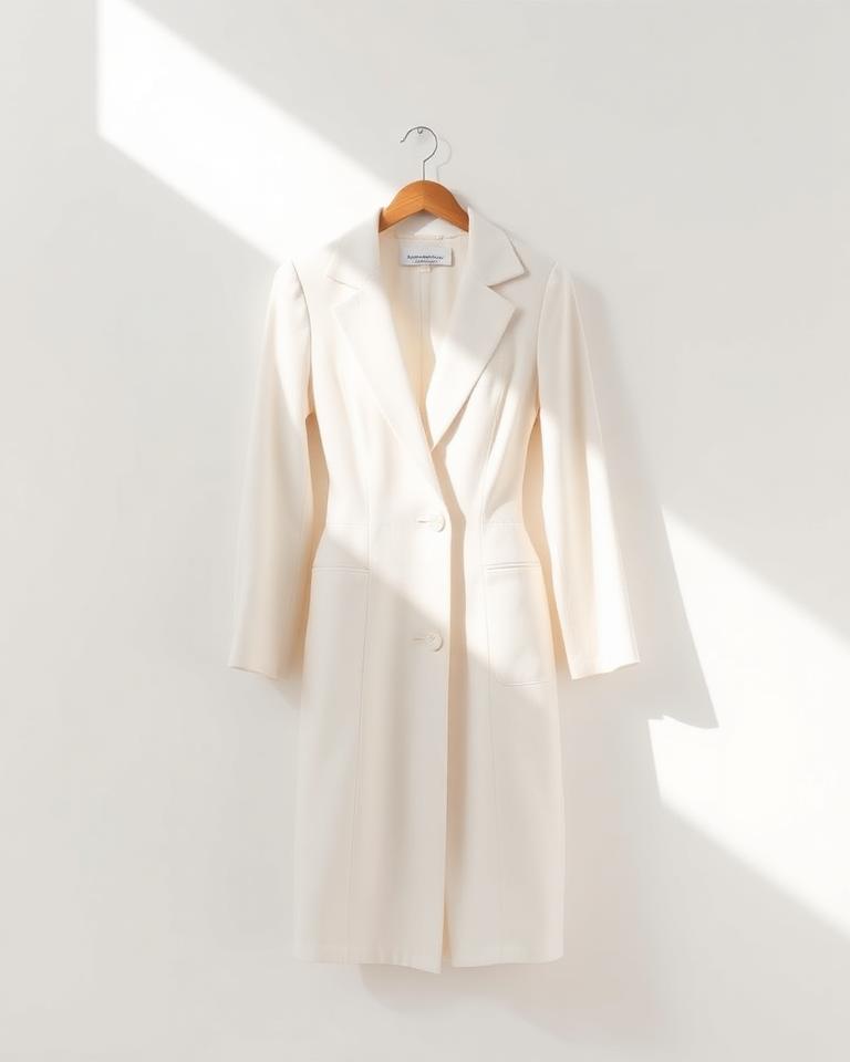 Modern label Tailored linen blazer dress, ivory